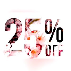 This weekend only everything in my closet is 25% off. Ends Sun May 21st 11:59 PM